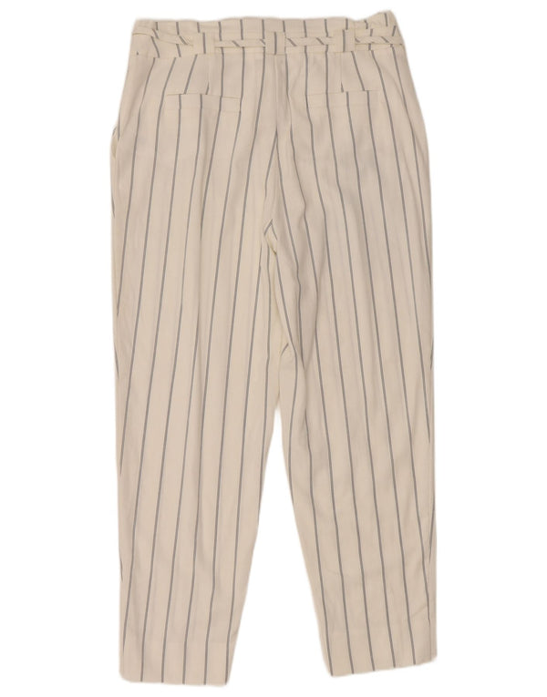 MINT VELVET Dame Cropped Trousers UK 10 Small W32 L25 Hvidstribet