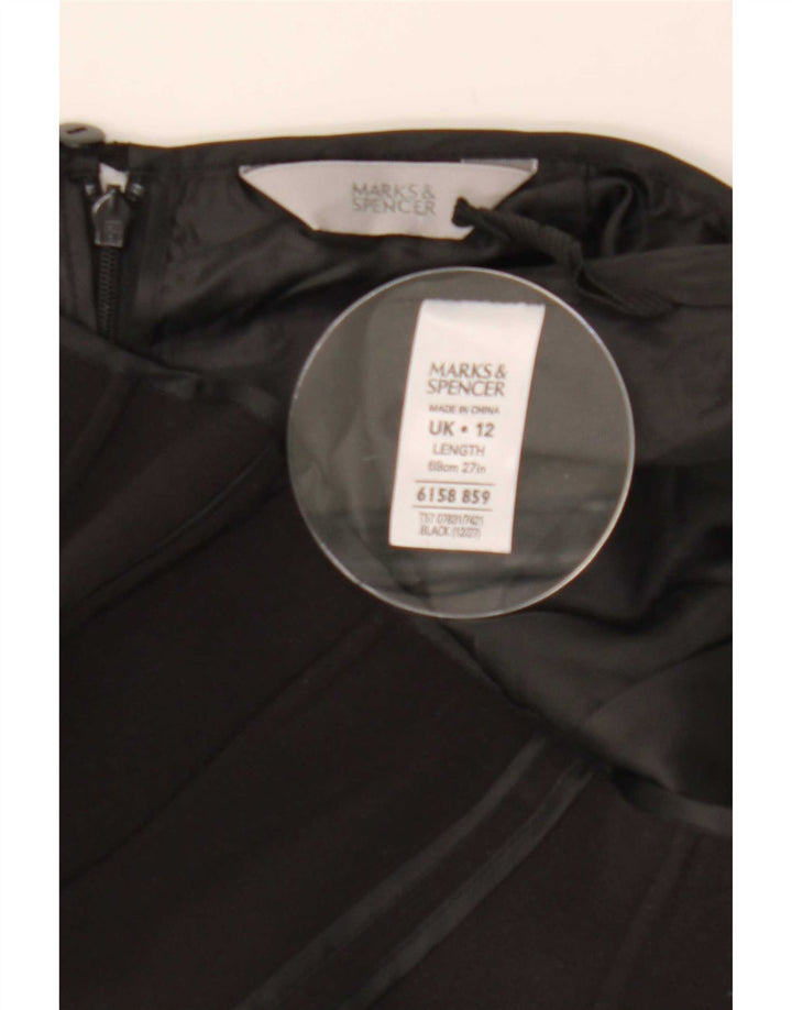 Marks & Spencer Trompetnederdel til kvinder UK 12 Medium W30 Sort Polyester