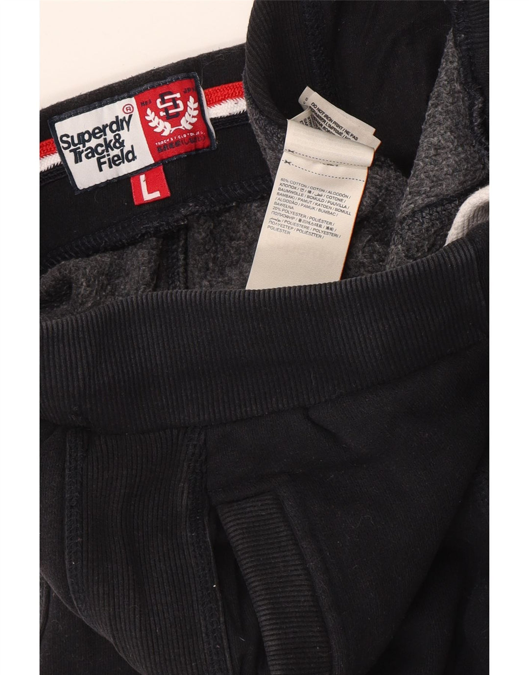 Superdry Herre grafisk træningsdragt Bukser Joggers Large Navy Blue Bomuld