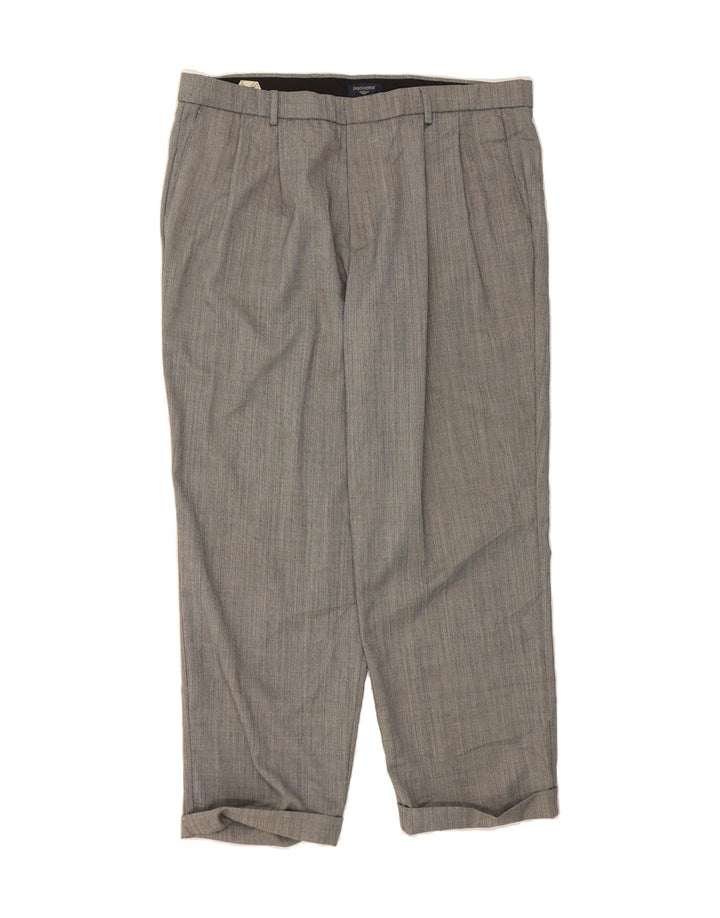 DOCKERS Mens Pegged Casual Trousers W38 L30 Grey Polyester Vintage Dockers and Second-Hand Dockers from Messina Hembry 