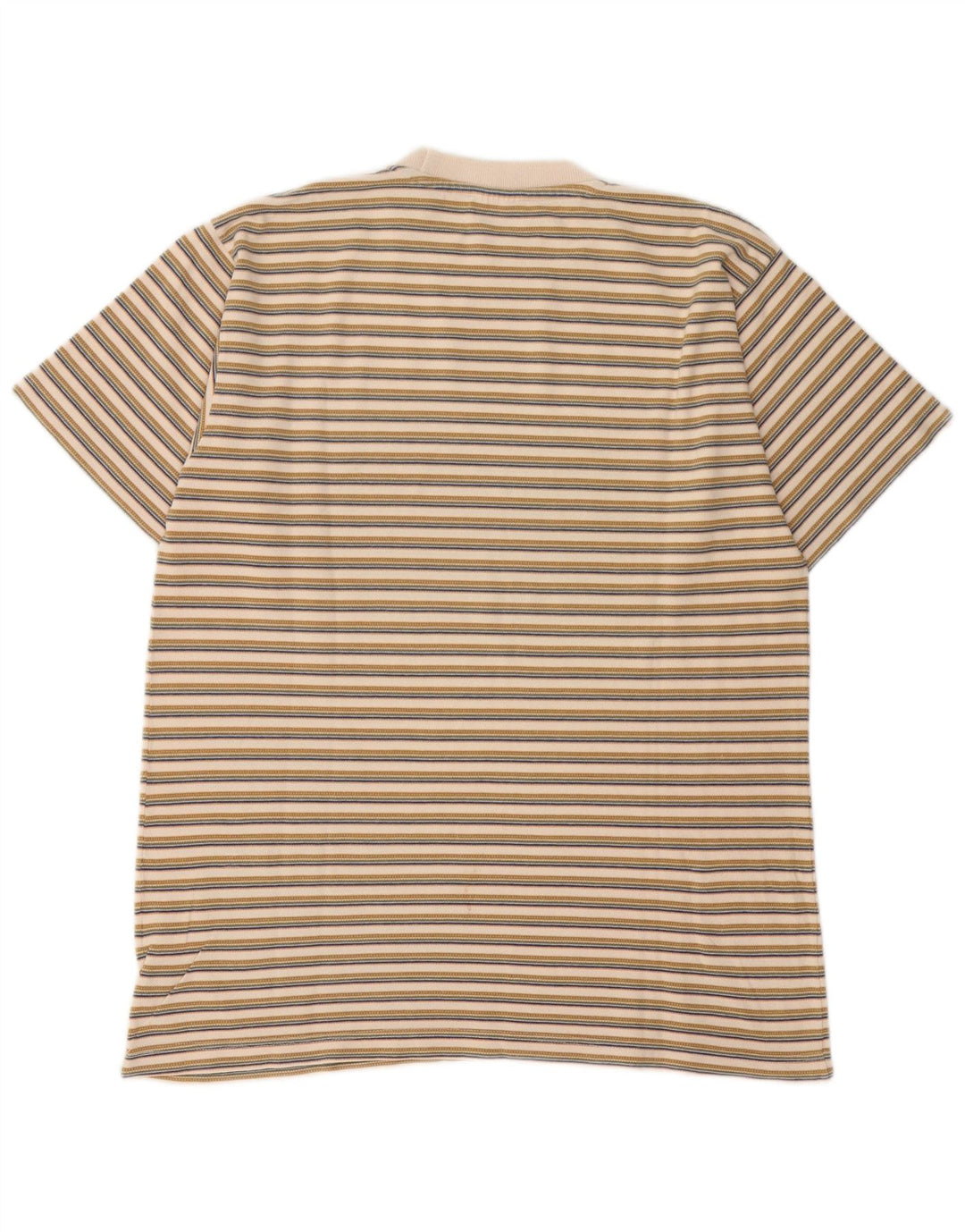 Lee Herre T-Shirt Top Stor Beige Stribet Bomuld