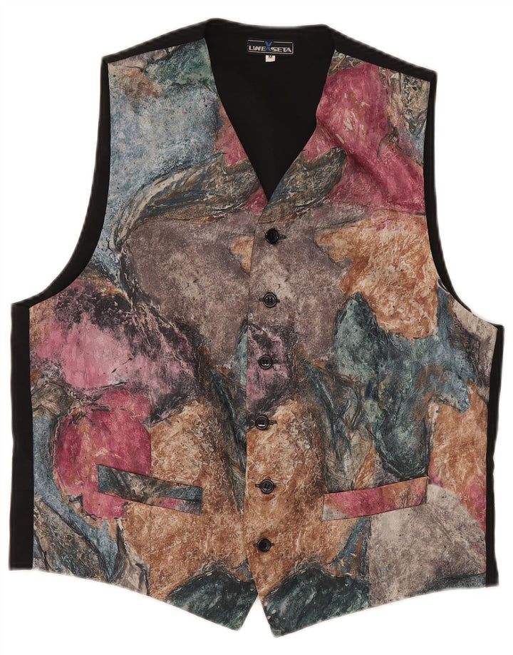 Vintage Herre grafisk vest UK 38 Medium Multicolored Polyester Classic