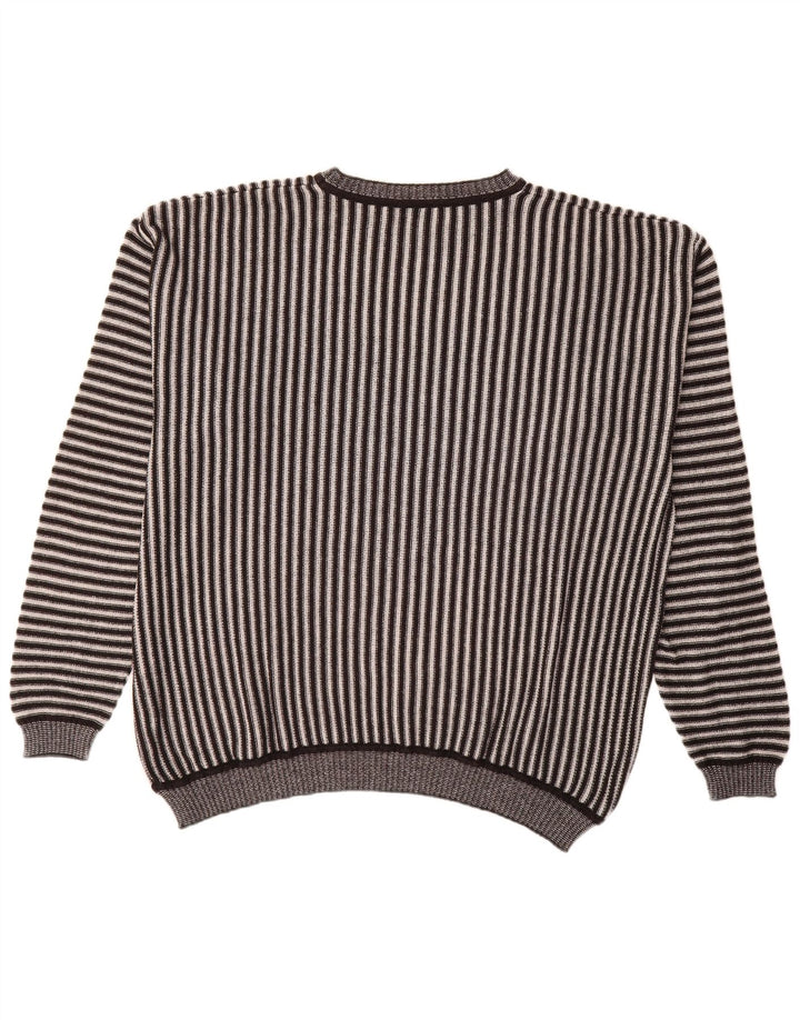 Alba Moda Herre Boat Neck Jumper Sweater XL Brun Stribet