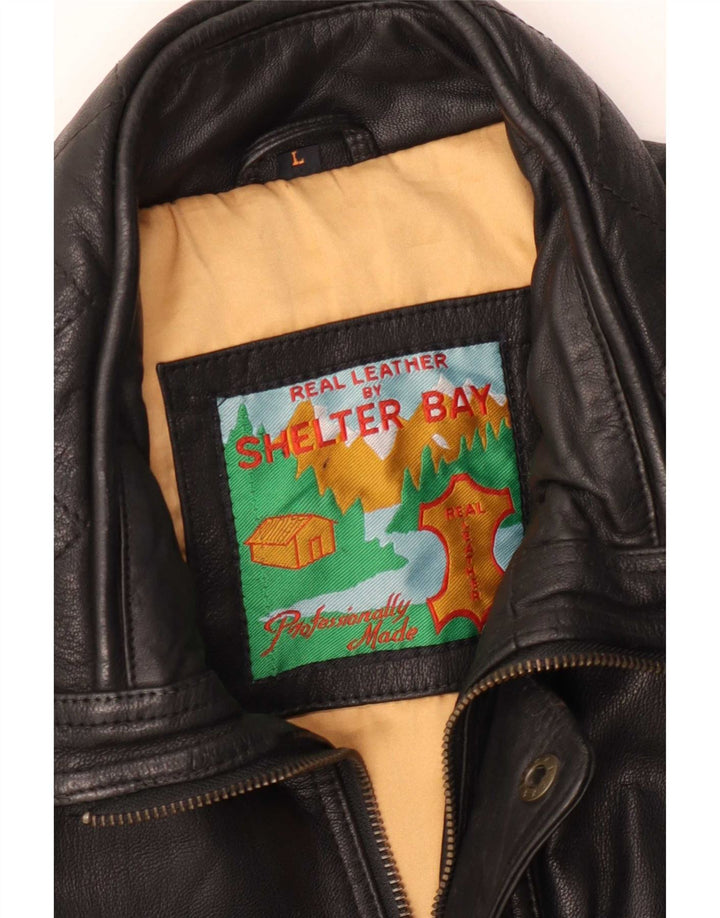 Shelter Bay Herre læderfrakke UK 40 Large Black