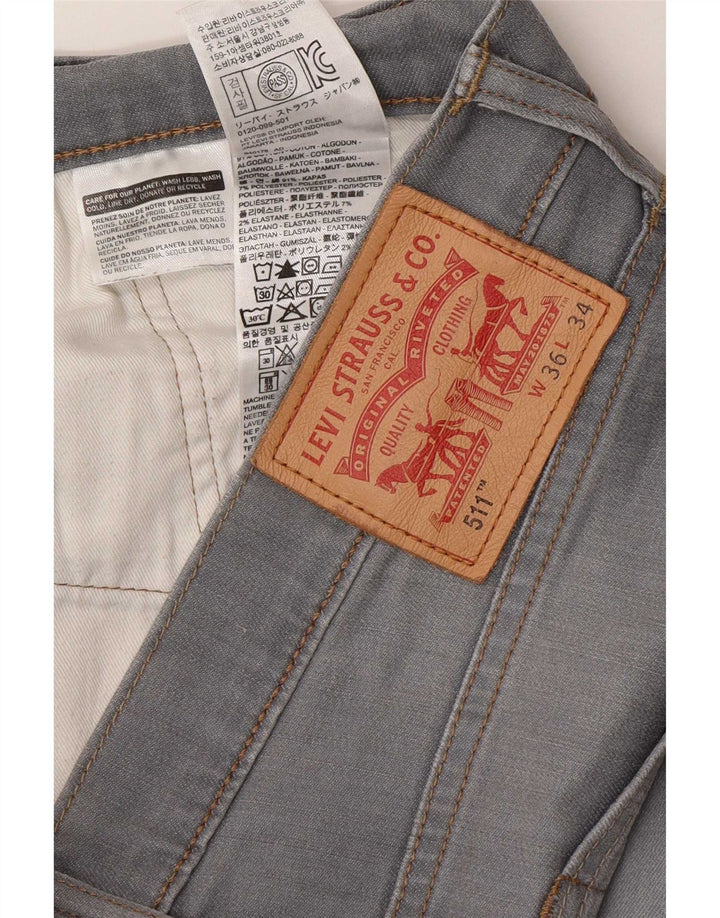 Levi's Herre 511 Slim Jeans W36 L29 Grå Bomuld