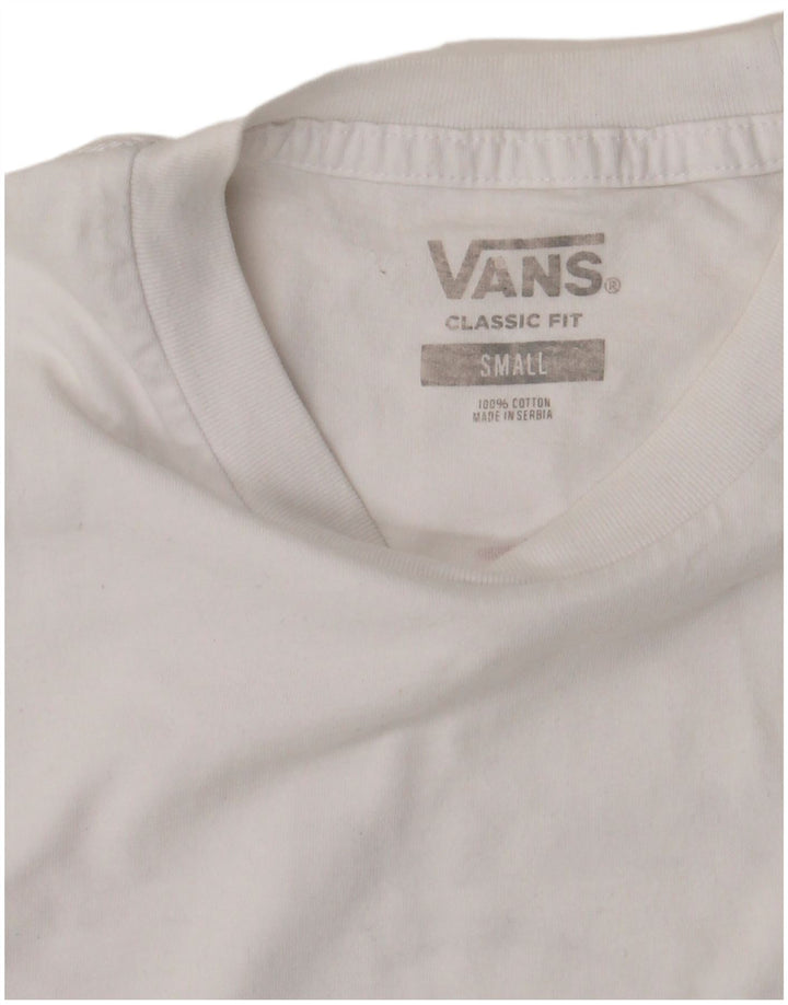 VANS Herre Classic Fit Grafisk T-Shirt Top Lille Hvid Bomuld