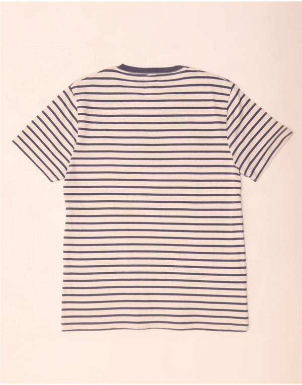 Joules Mens T-Shirt Top Large White Striped Cotton