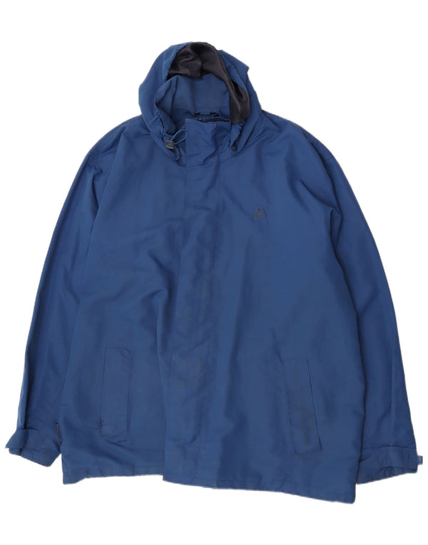 Mountain Essentials Regnjakke med hætte til mænd UK 46 3XL Blå Nylon
