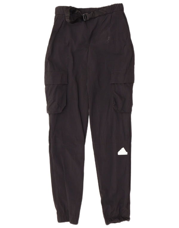 Adidas Dame Cargo Træningsdragt Bukser Joggers UK 4/6 XS Sort Polyamid