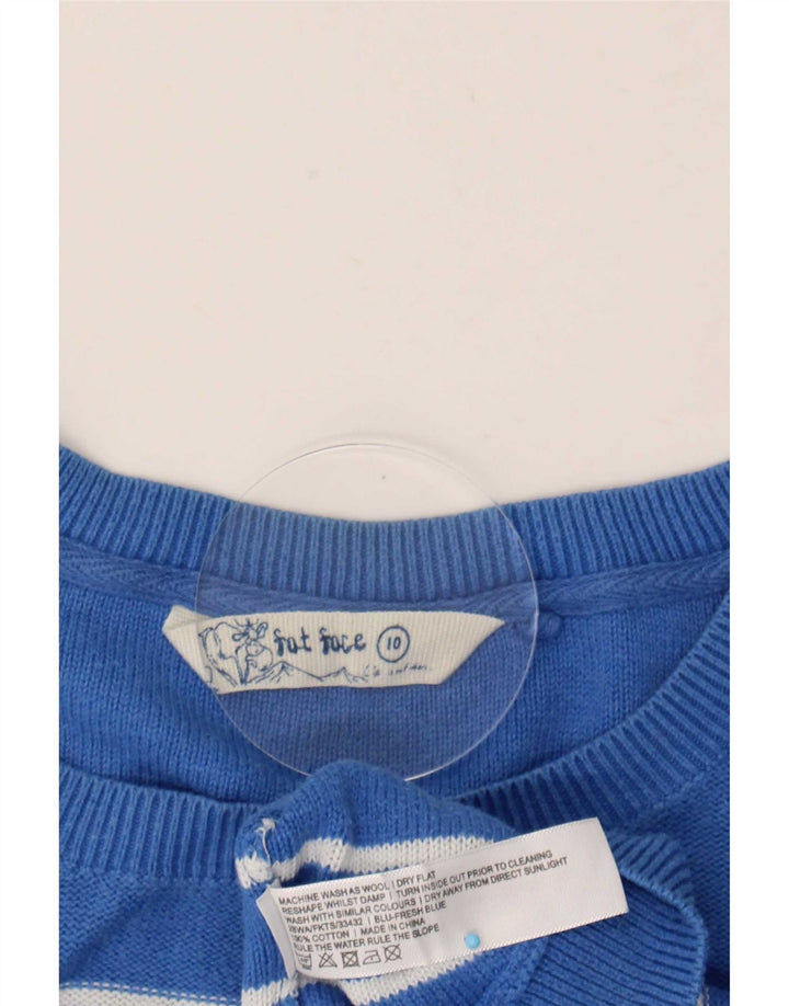 Fat Face Dame Oversized Boat Neck Jumper Sweater UK 10 Små blå stribet