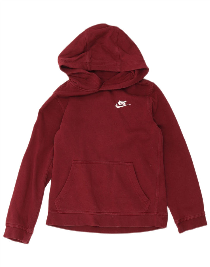 Nike hættetrøje til drenge 10-11 år Medium rødbrun bomuld