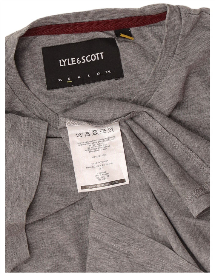 Lyle & Scott Herre T-Shirt Top Lille Grå Colourblock Bomuld