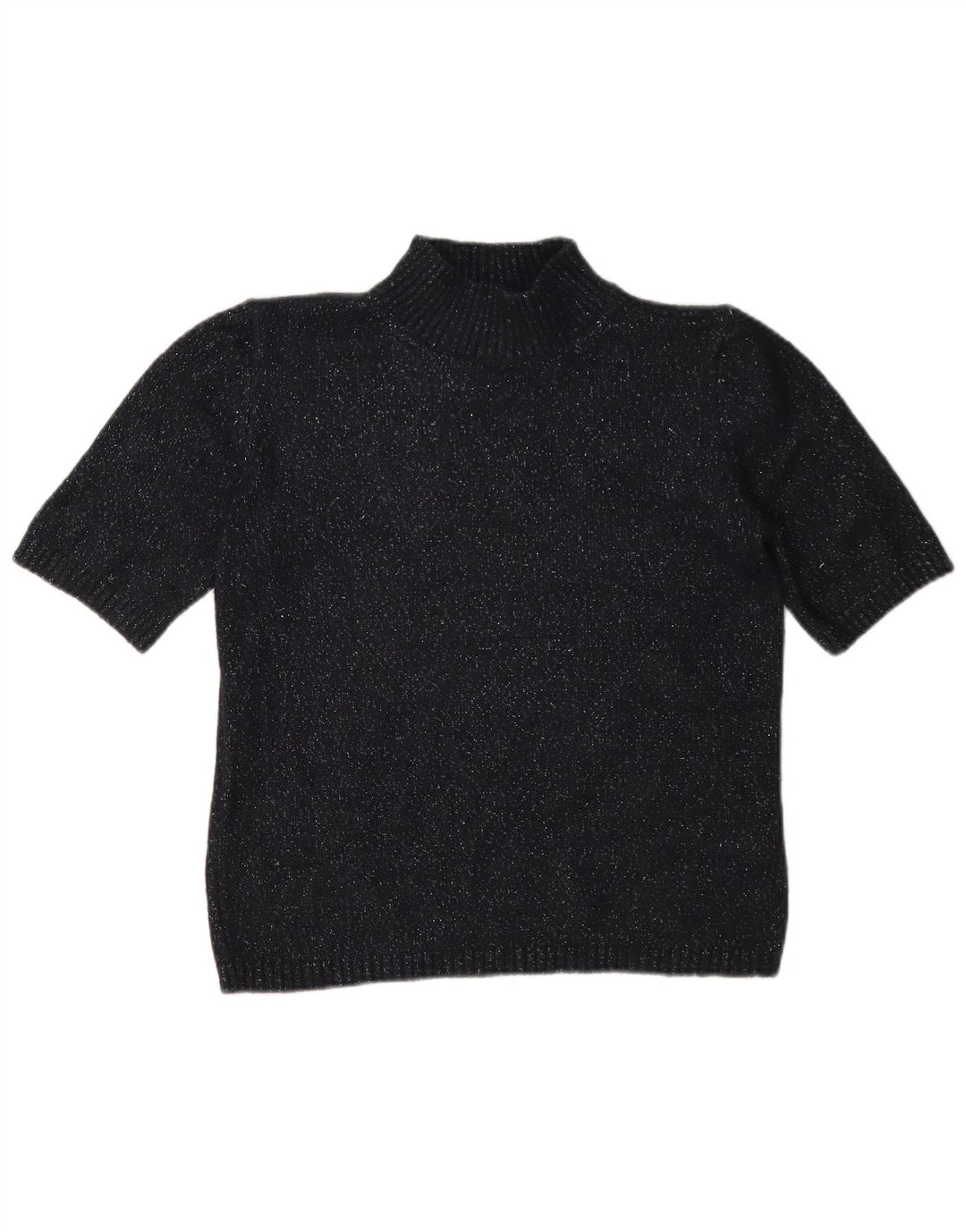 Marks & Spencer Dame Turtle Neck Sweater UK 10 Small Black Flecked