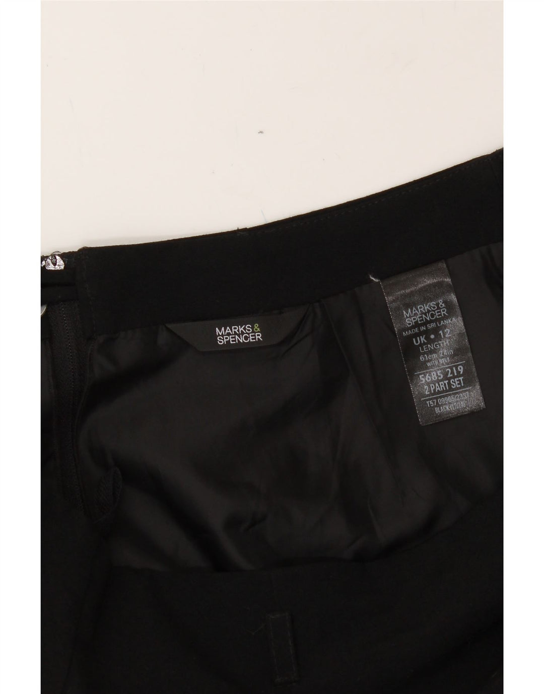 MARKS & SPENCER Womens Pencil Skirt UK 12 Medium  Black Polyester Vintage Marks & Spencer and Second-Hand Marks & Spencer from Messina Hembry 