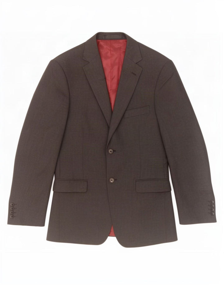 Marks & Spencer Herre 2 Button Blazer Jacket UK 38 Medium Grey Polyester