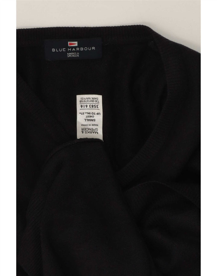 Marks & Spencer Herre Blue Harbor V-hals sweater lille marineblå akryl