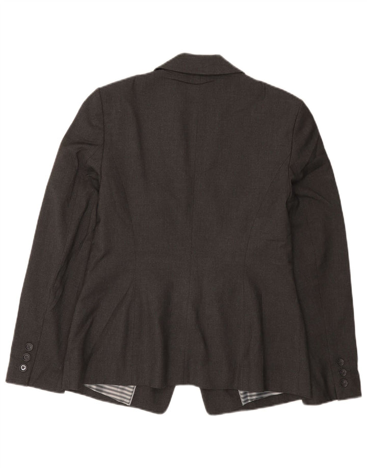 Marks & Spencer Dame 1-knaps blazerjakke UK 12 Medium Grey Polyester