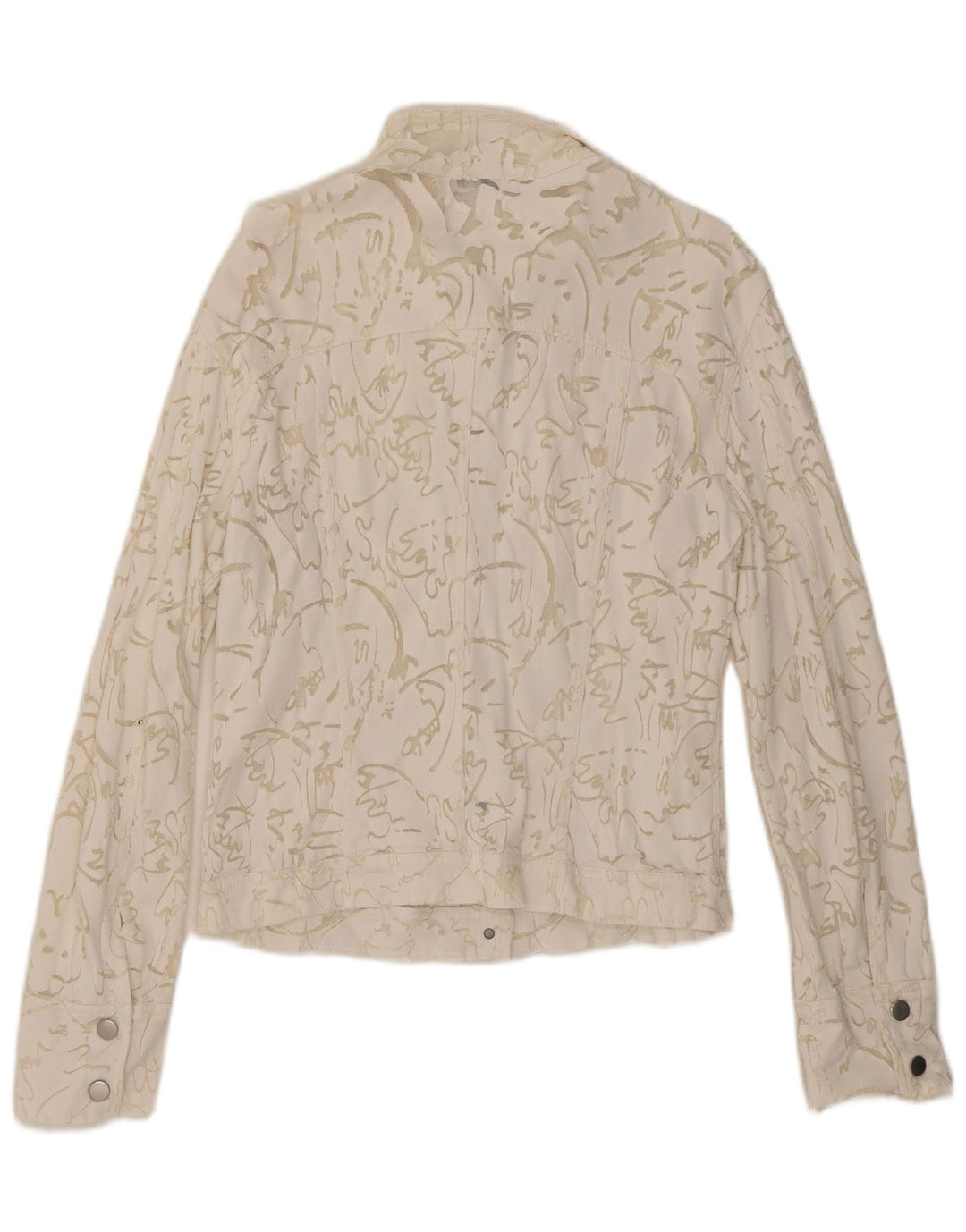 Cristina Gavioli kvinders abstrakt mønster bomberjakke UK 14 Medium White