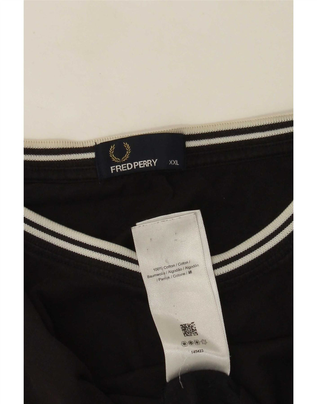 Fred Perry Herre T-Shirt Top 2XL Sort Bomuld