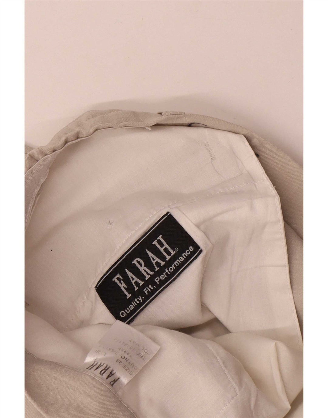 Farah Straight Casual Bukser til mænd W38 L26 Beige Polyester