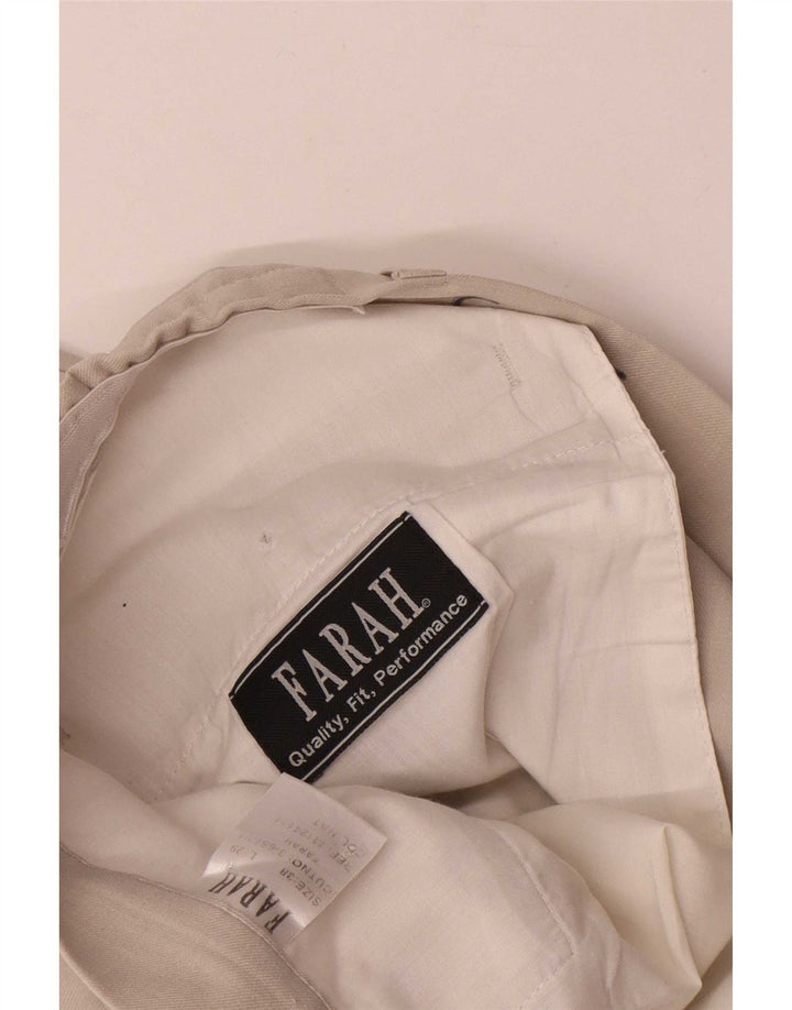 Farah Straight Casual Bukser til mænd W38 L26 Beige Polyester