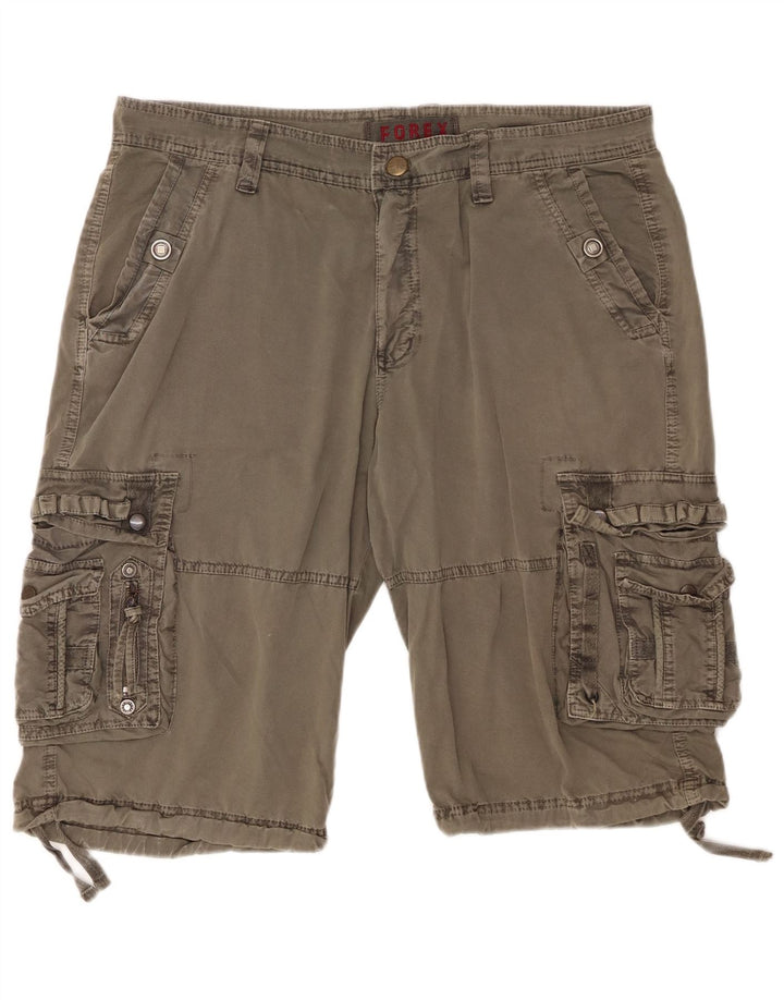 FOREX Herre Cargo Shorts W38 XL Khaki Bomuld