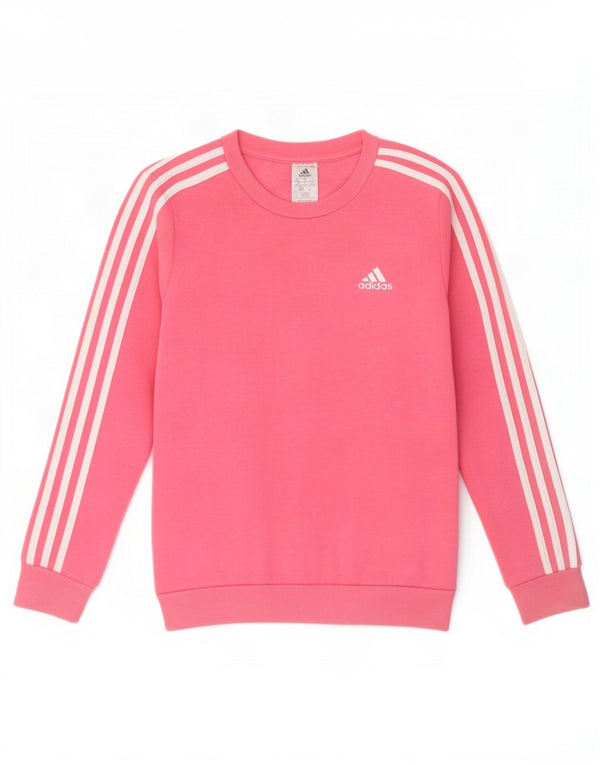 Adidas Dame Oversized Sweatshirt Jumper UK 4/6 XS Pink Bomuld
