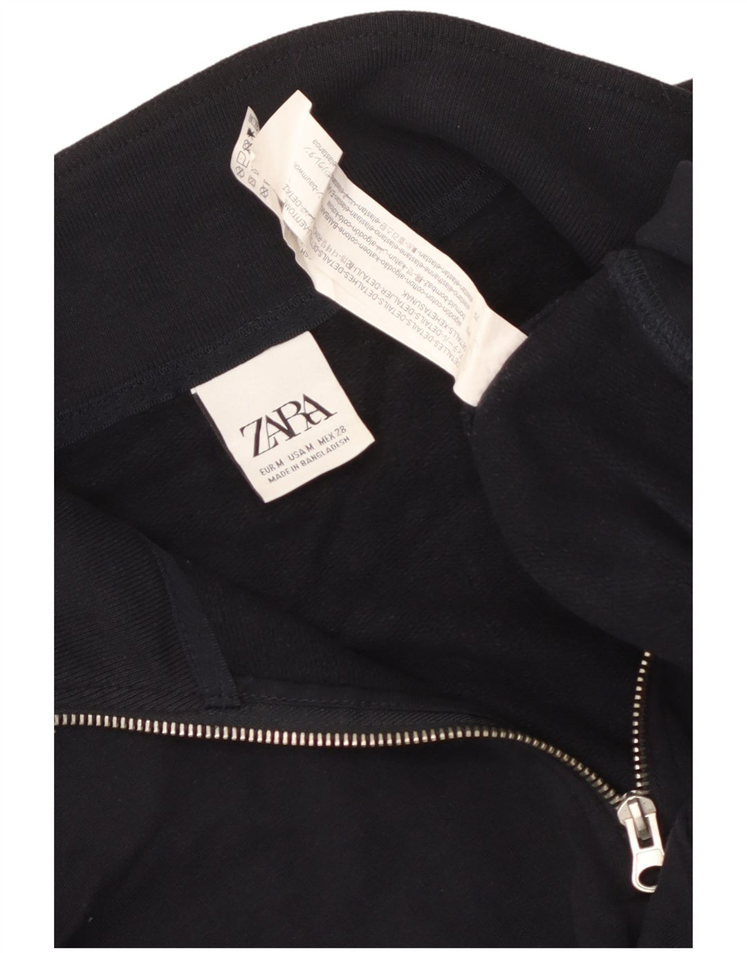 Zara Sweatshirt med lynlås til kvinder DK 14 Mellem marineblå bomuld
