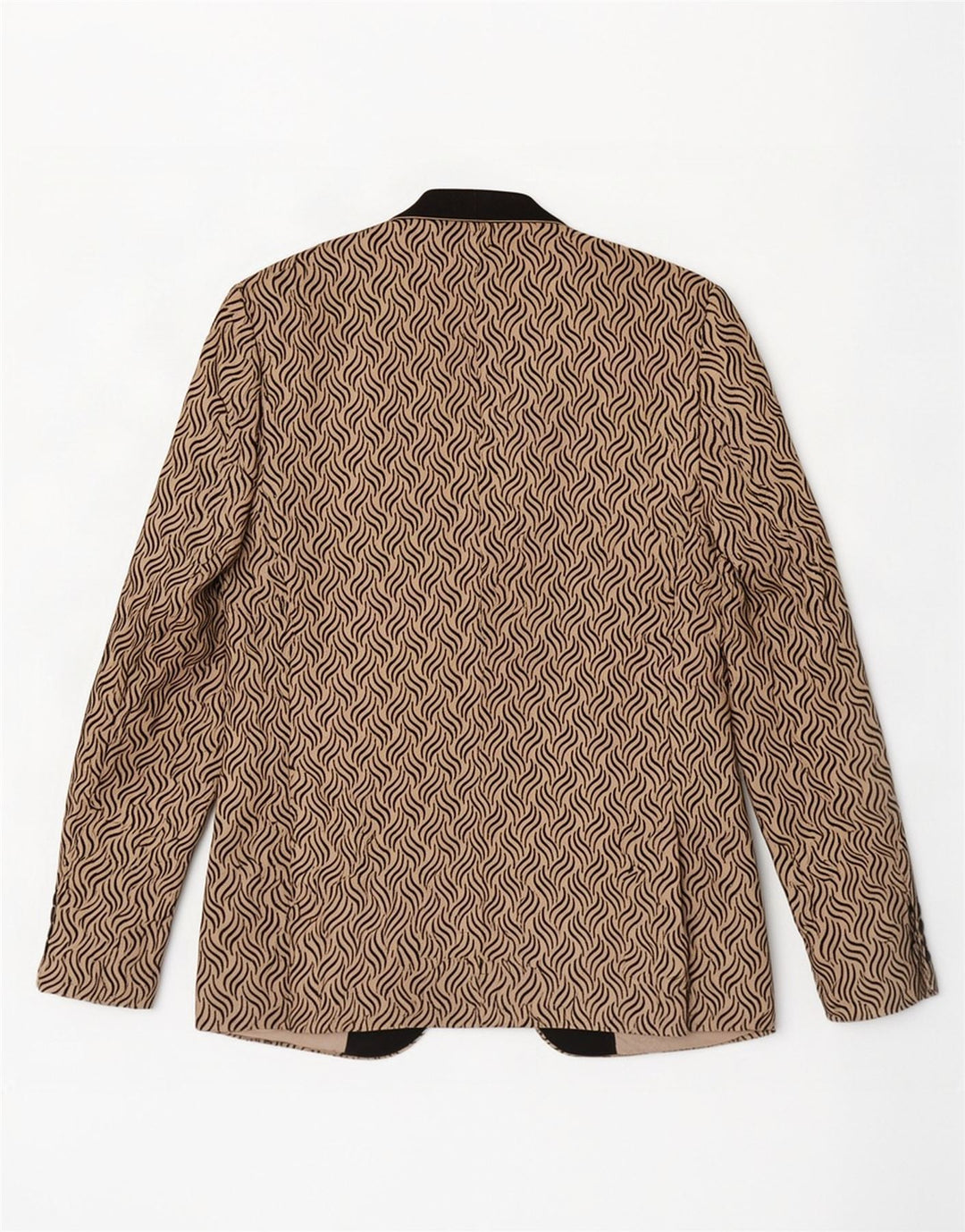 Daniel Gallotti Dame 1 Knap Blazer Jakke IT 50 XL Beige Geometrisk
