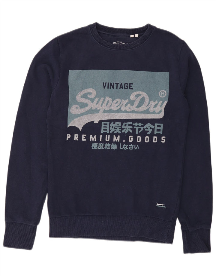 Superdry grafisk sweatshirt til mænd XS marineblå bomuld