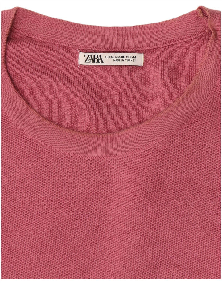 Zara Herre T-Shirt Top XL Pink