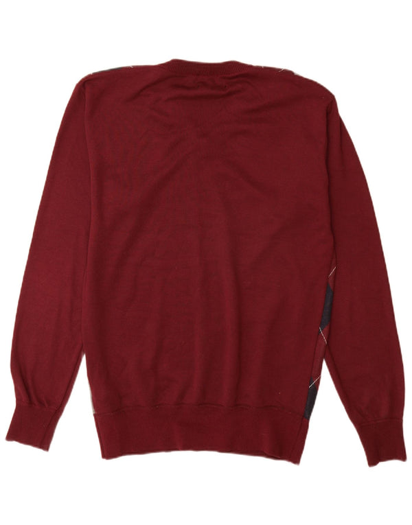 Pierre Cardin Herre V-hals sweater Large Burgundy Argyle/Diamond