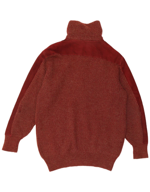 Nazareno Gabrielli Herre Cardigan Sweater Large Burgundy Alpaca Wool