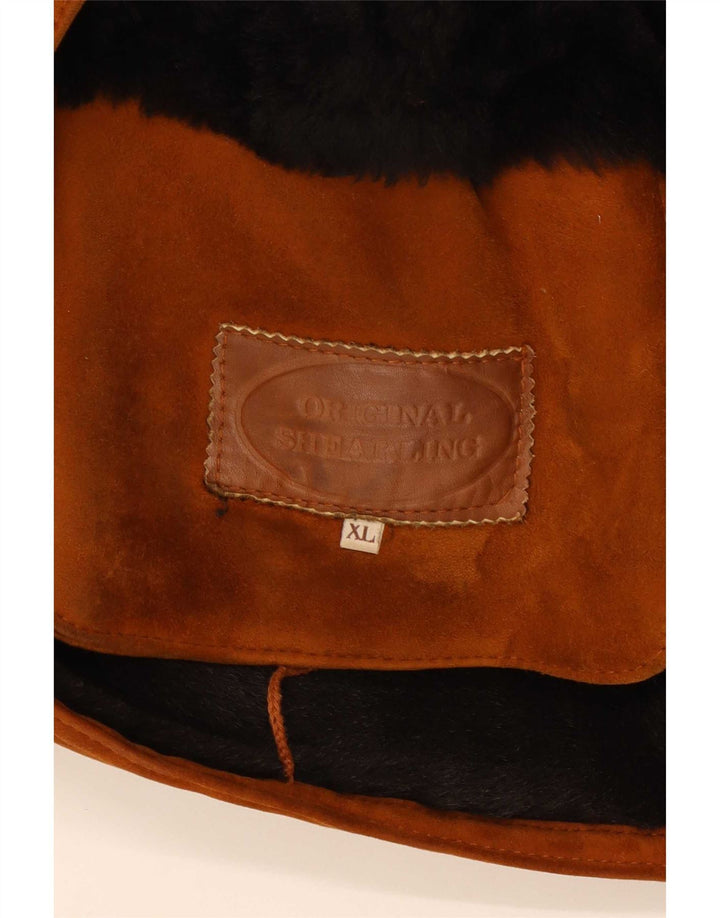 Vintage Shearling Overcoat til mænd UK 42 XL Brun