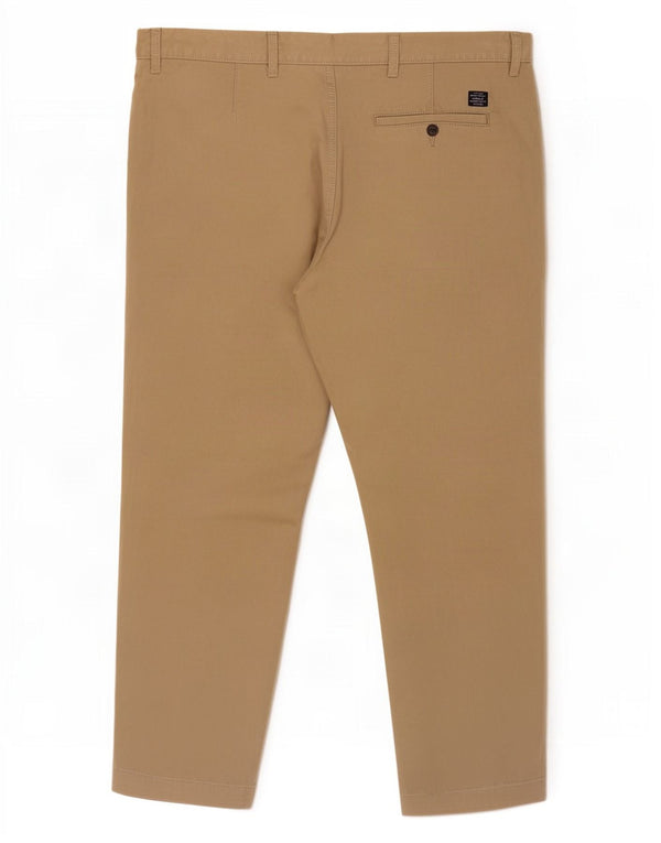 Marks & Spencer Straight Chino-bukser til mænd W42 L31 Beige Bomuld
