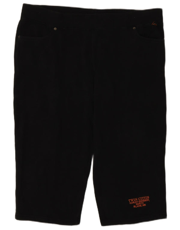 Harley Davidson Dame Capri Casual Bukser Large W40 Sort Bomuld