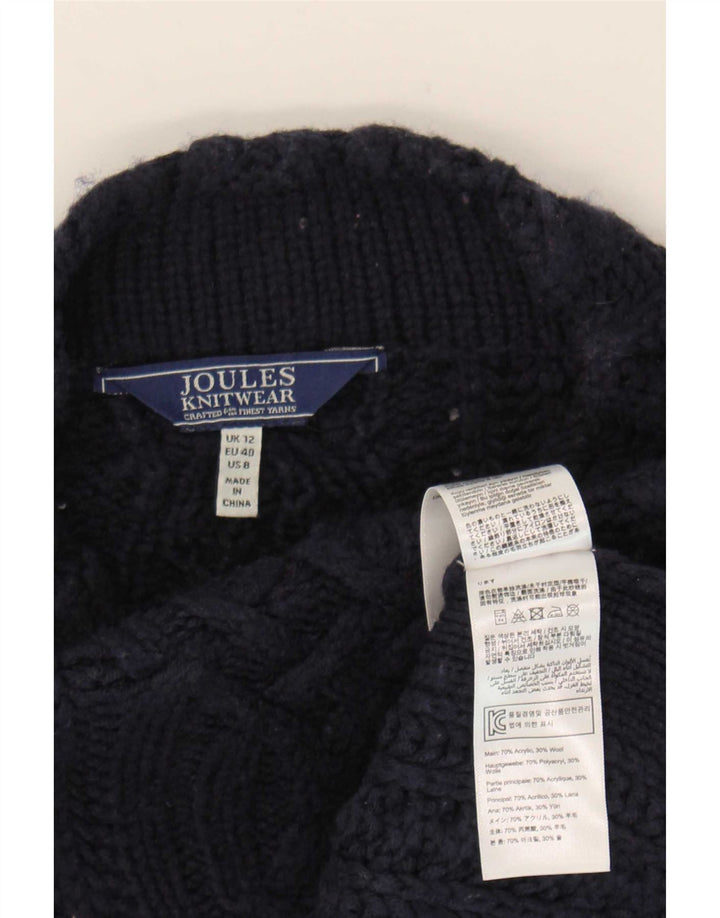 Joules Dame Turtle Neck Jumper Sweater UK 12 Medium Navy Blue Akryl