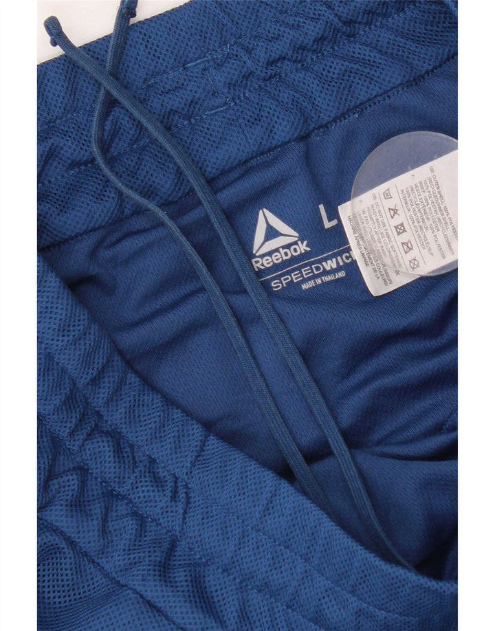 Reebok Womens Speedwick Sports Shorts UK 16 Large Blue Polyester