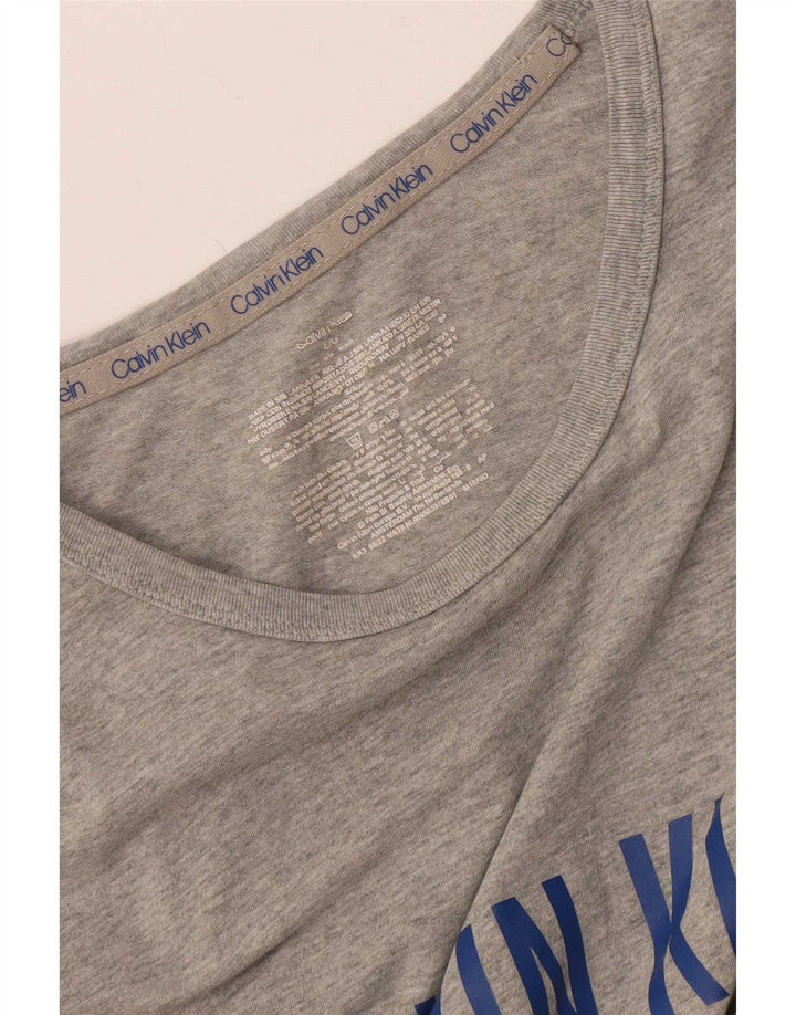 Calvin Klein Herre Grafisk T-Shirt Top Stor Grå Bomuld