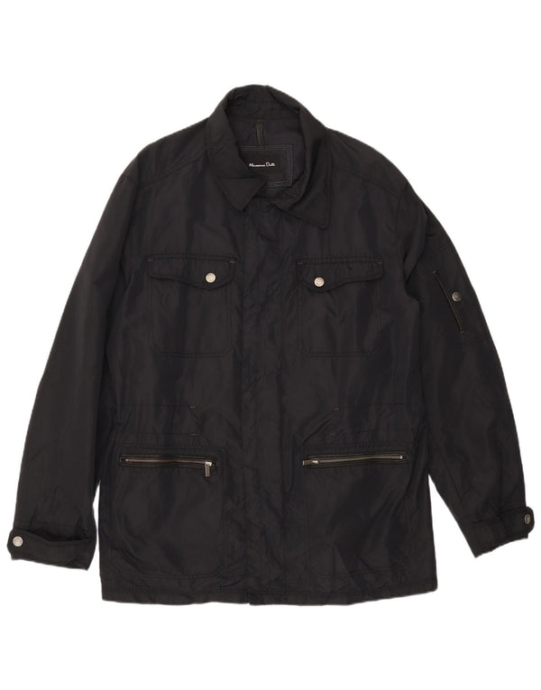 MASSIMO DUTTI Herre Utility Jacket UK 42 XL Sort Nylon