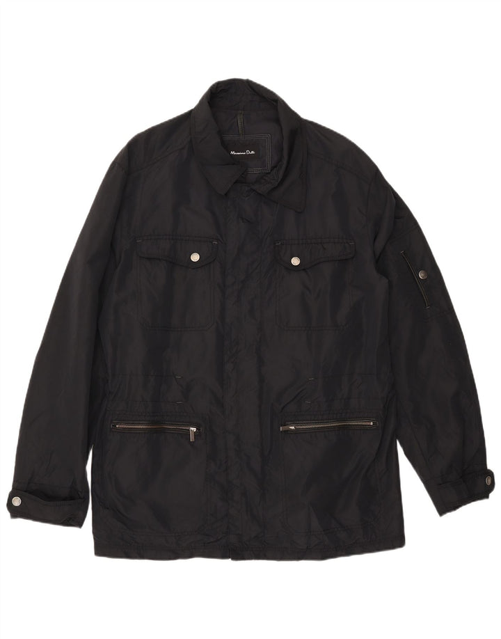MASSIMO DUTTI Herre Utility Jacket UK 42 XL Sort Nylon