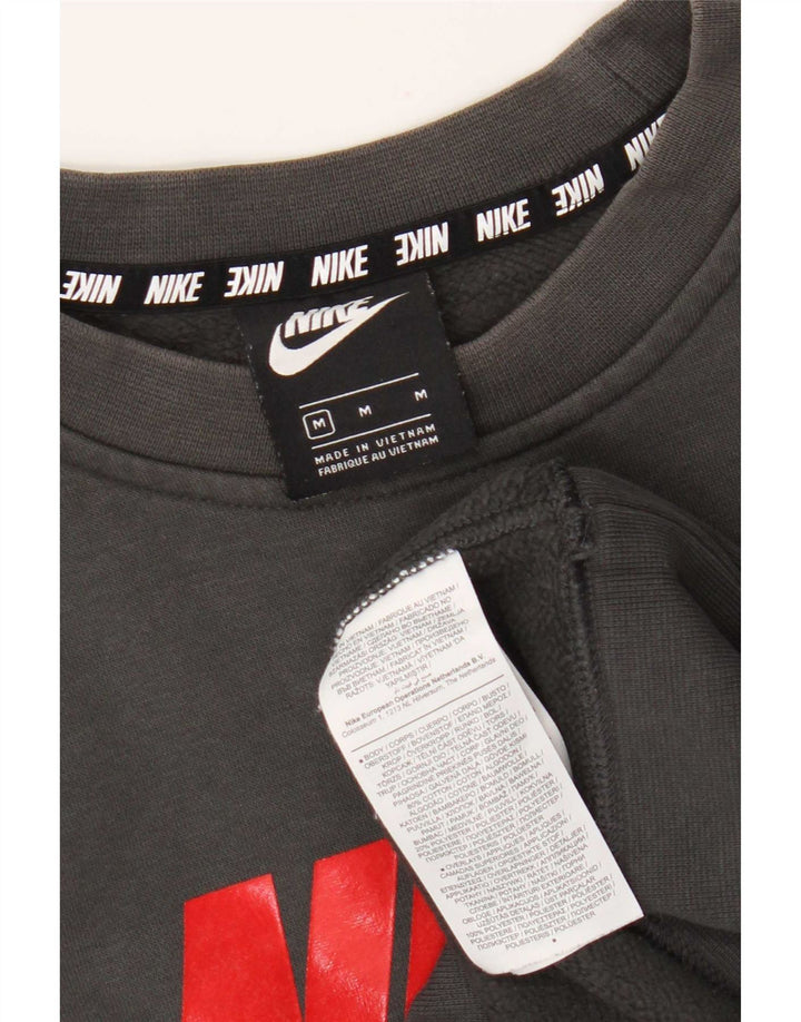 Nike Herre grafisk sweatshirt Jumper Medium Grå Colourblock Bomuld
