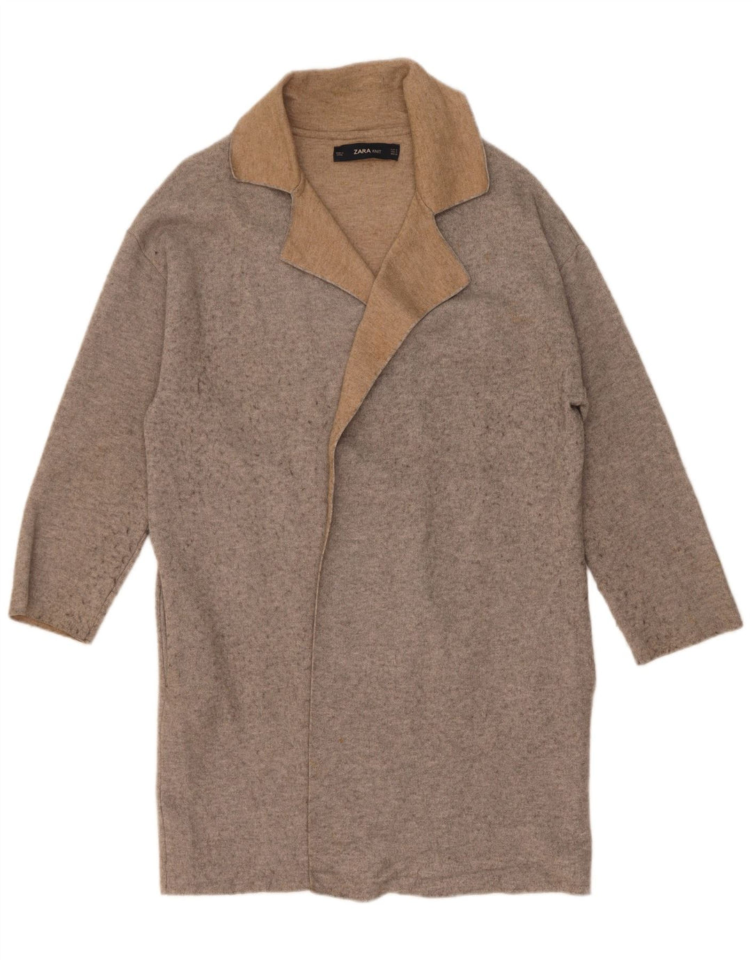 Zara Dame Oversized Overfrakke UK 10 Small Grå Flecked