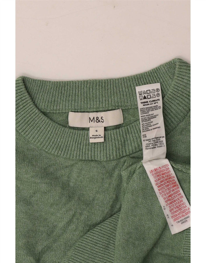 Marks & Spencer Dame sweater med rund hals DK 10 Lille grøn polyester