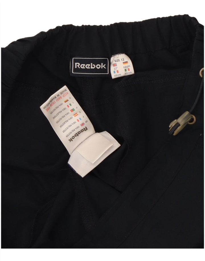 REEBOK Højtaljede Capribukser til kvinder UK 12 Medium W28 L19 Marineblå