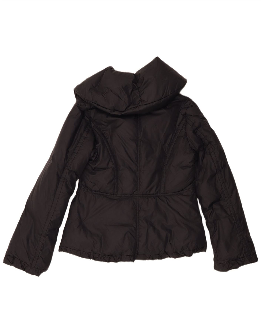 Stefanel Dame Polstret Jakke UK 12 Medium Sort Nylon
