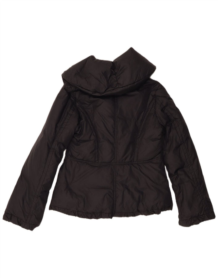 Stefanel Dame Polstret Jakke UK 12 Medium Sort Nylon