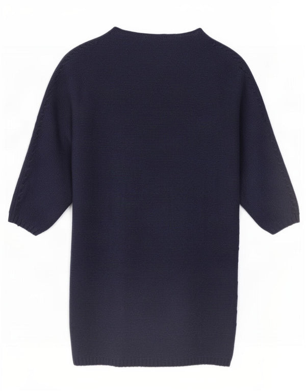 Zara Womens 3/4 Sleeve Jumper Dress UK 10 Small Navy Blue