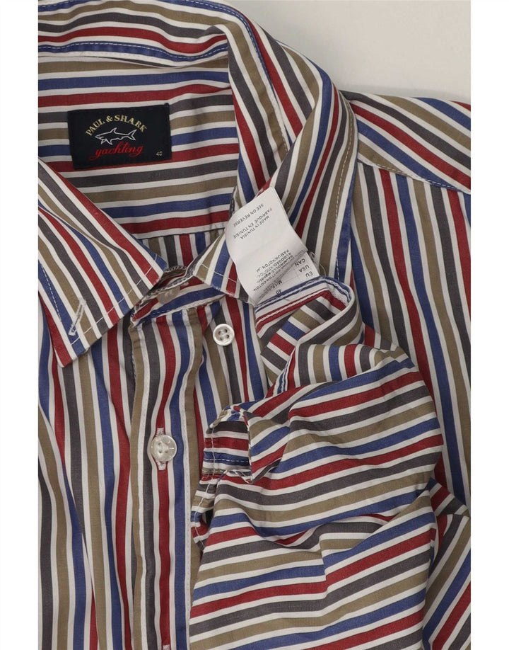 Paul & Shark Herreskjorte str. 40 Medium Flerfarvet stribet bomuld