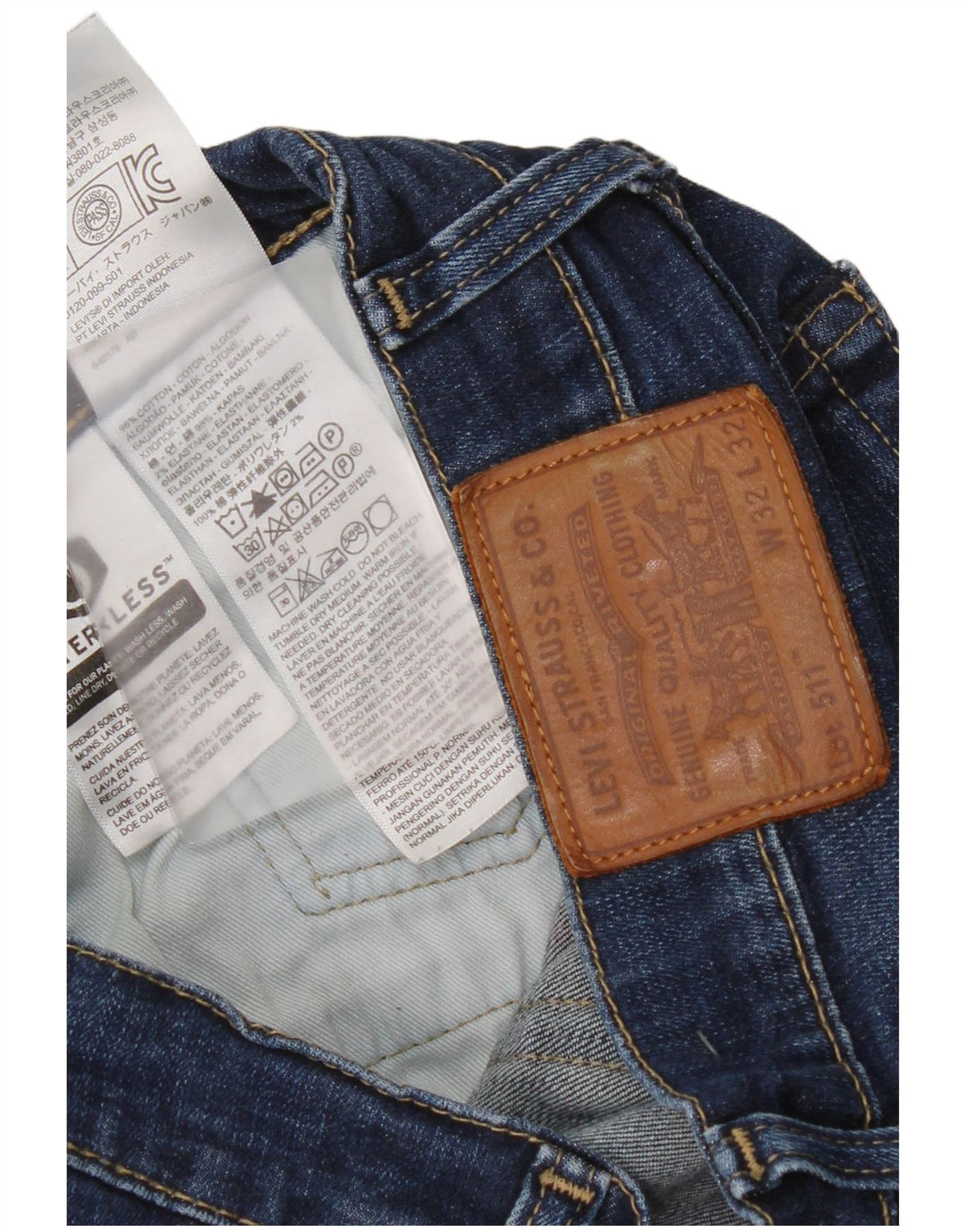 Levi's Herre 511 Slim Jeans W32 L32 Blå Bomuld